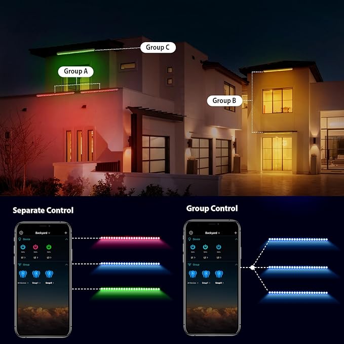 Smart LED Wall Washer Light, 168W RGB+CW Smart Bar Lights - Image 6