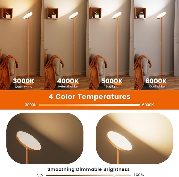 Floor Lamp, Bright 36W 3500LM Standing Lamp - Image 2