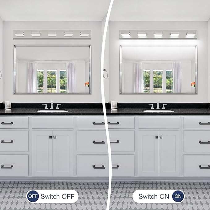 SineRise LED Modern Bathroom Vanity Light Fixtures, Brushed Nickel Modern - Image 5