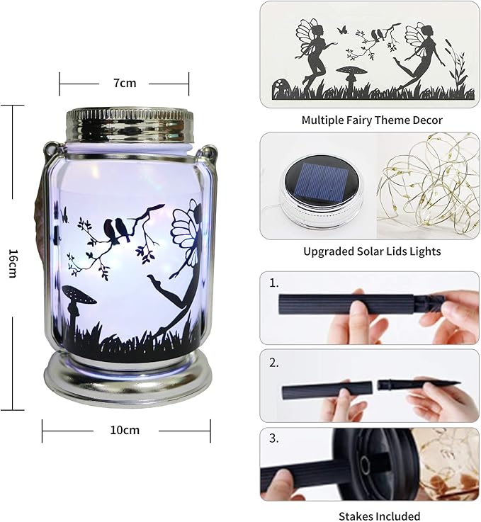 4 Pack Solar Fairy Lantern for Garden Decorations -Mothers Day Gifts for Mom - Image 5