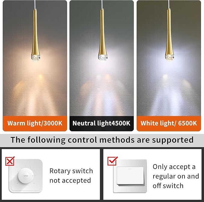 2 Pack Modern Gold LED Pendant Light, Kitchen Island Ceiling Hanging Lights - Image 4