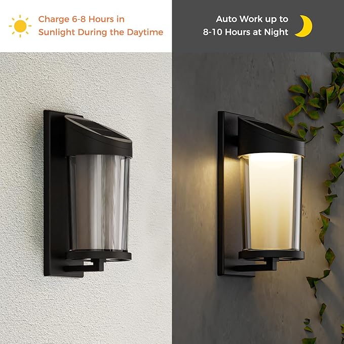 Solar Yard 4-Pack Outdoor Wall Lights, Light Fixture, LED Exterior Lighting - Image 3