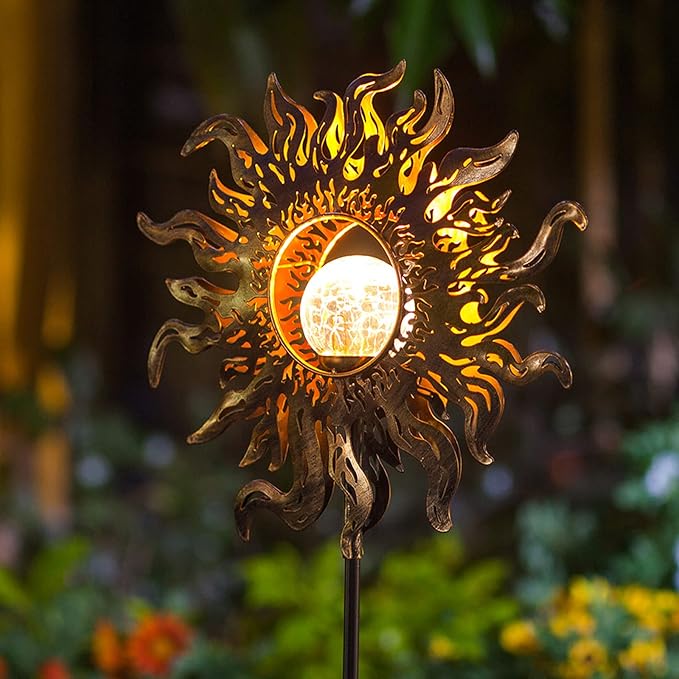 Solar Lights Outdoor Garden Decor Solar Powered Sun Lantern by Hapjoy