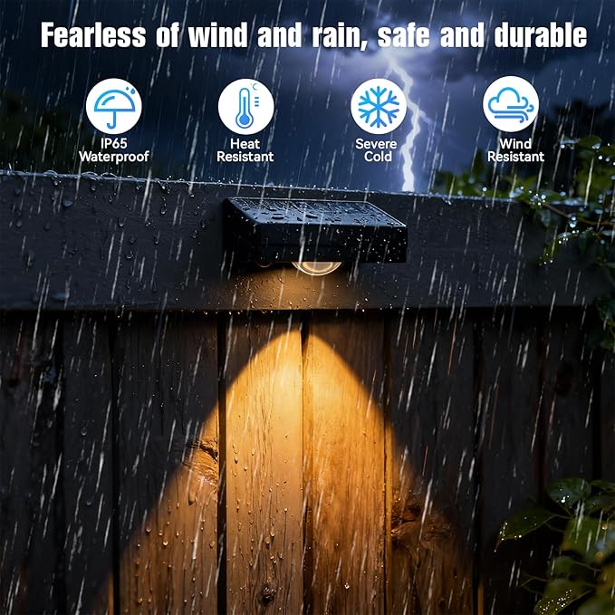 Solar Lights Outdoor, 3-Color Solar Fence Lights, Solar Lights Outdoor - Image 3