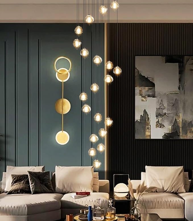 LED Glam Chandelier 138 inches Long Light Luxury Crystal Ceiling Chandeliers - Image 5