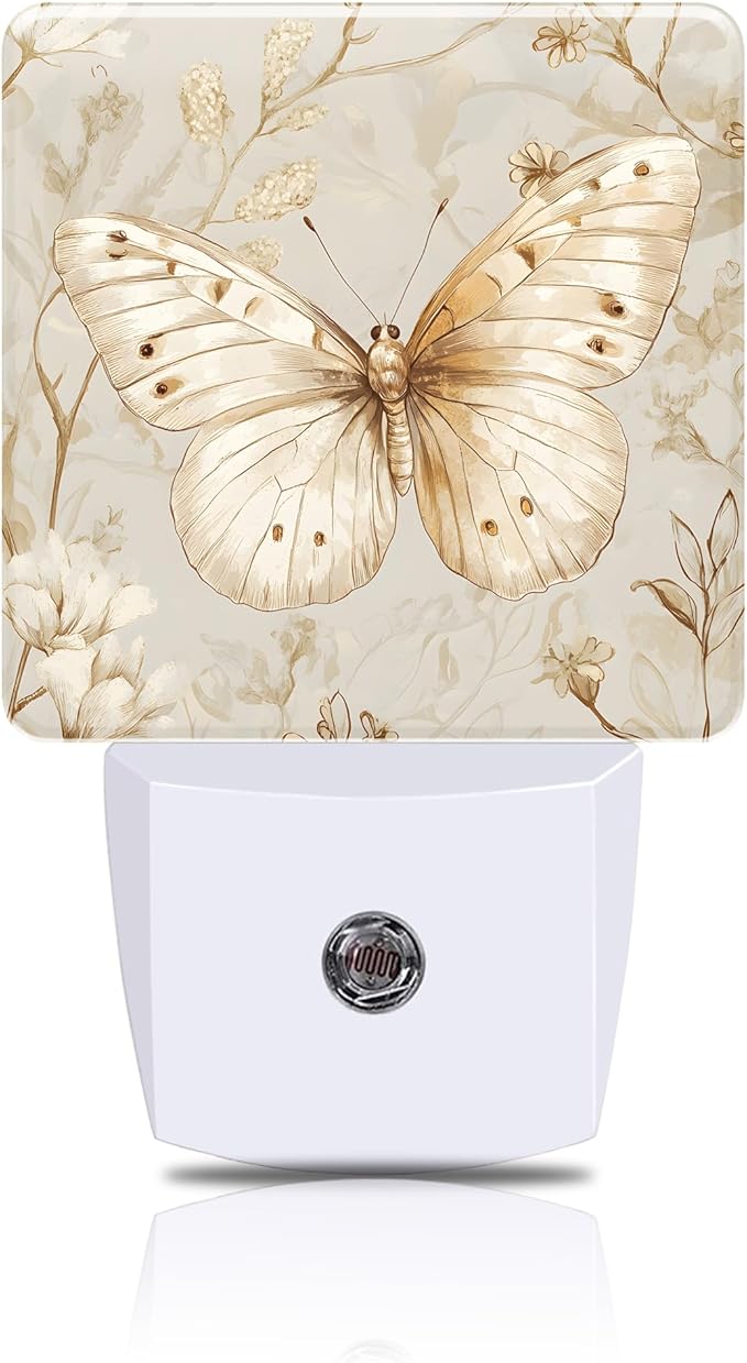 Beautiful Butterfly and Flower Night Light, Plug-in Nightlight by FOISIIAEA