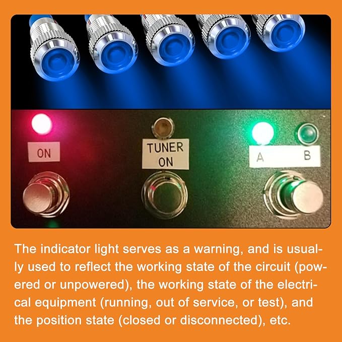 GASHER 5 PCS Energy Saving Indicator Light, LED Light 12V/24V/110V 20mA Panel - Image 6