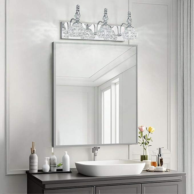 3-Light Vintage Bathroom Vanity Light Fixture Industrial Chrome - Image 4