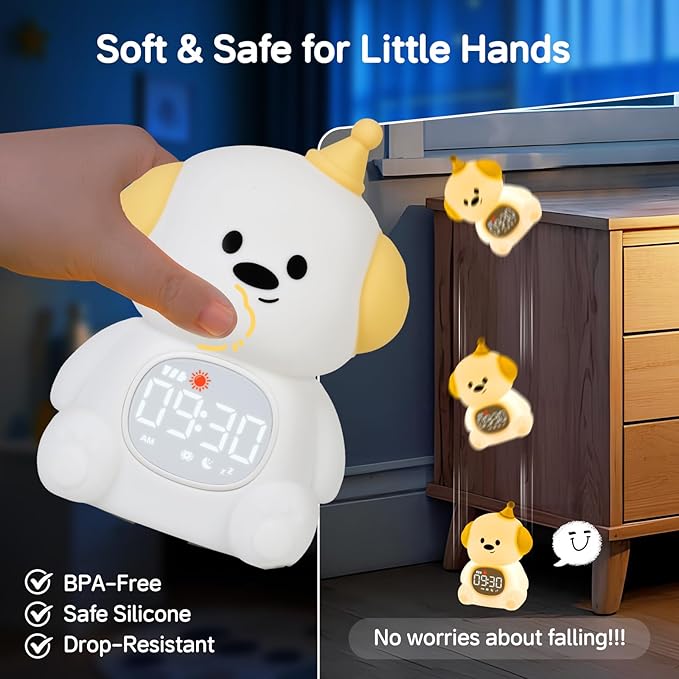 Alarm Clock for Kids with Night Light, Sleep Training Clock Time to Wake Clock - Image 6