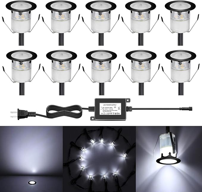 Low Voltage LED Deck Light Kit Stainless Steel Waterproof Recessed Wood Decking by QACALEDOutdoorRecessedDeckLightingKits