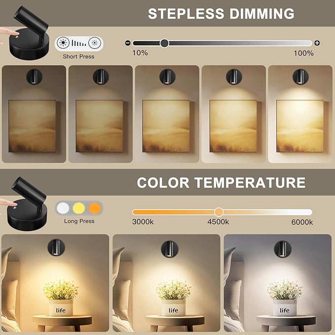 Kimjo Wireless LED Spotlight, Spot Lights Indoor, Uplighting Indoor - Image 5
