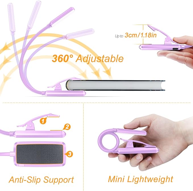 Gritin 9 LED Rechargeable Book Light - Image 5