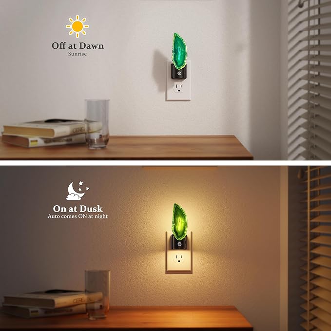 JandCase Night Lights Plug into Wall: Agate Night Light, 2 Pack Dimmable Night - Image 2
