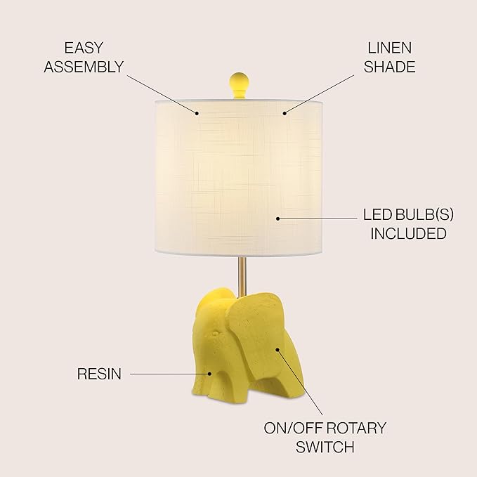 JONATHAN Y JYL1143C 17.5" Bohemian Elephant Table Lamp - Image 2