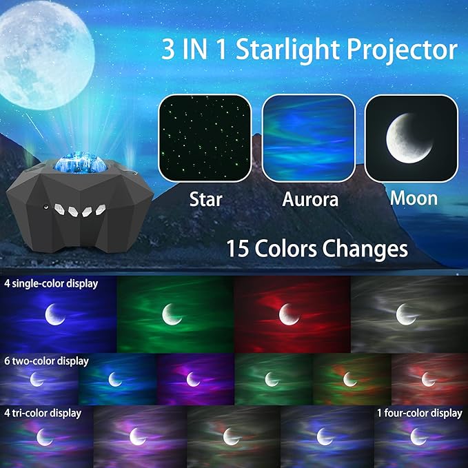 Cupohus Aurora Moon Star Projector Night Light - Image 6