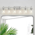 6-Light Bathroom Vanity Light, Brushed Nickel Bathroom Lights Fixtures Over by AIXIALIN