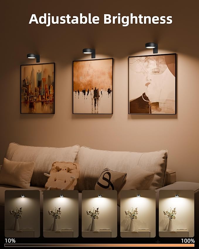 EZVALO Picture Lights for Wall, Rechargeable Battery Magnetic Poster Lights - Image 3