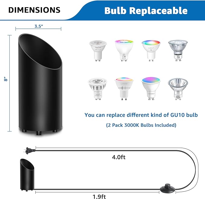 SUNVIE 2 Pack Up Lights Indoor Floor Can Light Uplighting Indoor Spotlight - Image 7