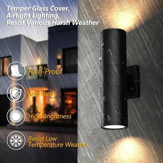 1Pack 14inch Outdoor Wall Light Fixtures, 14W Exterior Waterproof Modern Matte - Image 3