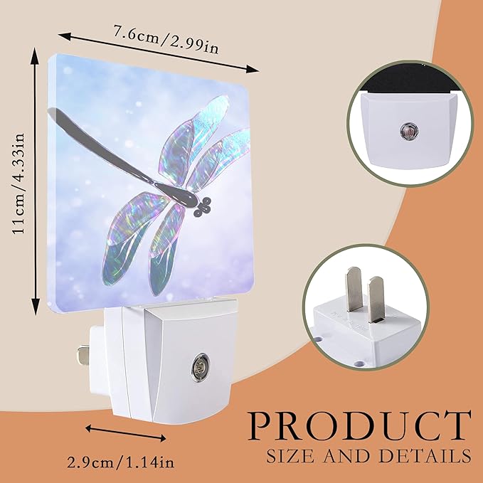 Dragonfly Night Light for Kids, Fantasy Dragonfly LED Night Light Plug into Wall - Image 2