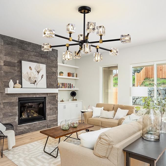 Modern Crystal Chandelier with 12 Lights, Kitchen Island - Image 4