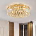 6-Lights Gold Crystal Flush Mount Chandelier Light Fixture K9 Crystals Modern by CEENLI