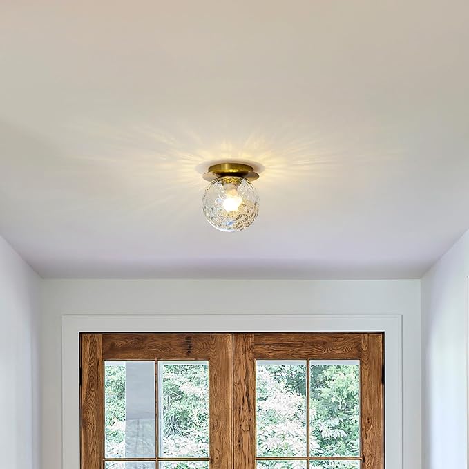 Modern Glass Globe Wall Sconce: Gold Spherical Sconces Light - Image 7