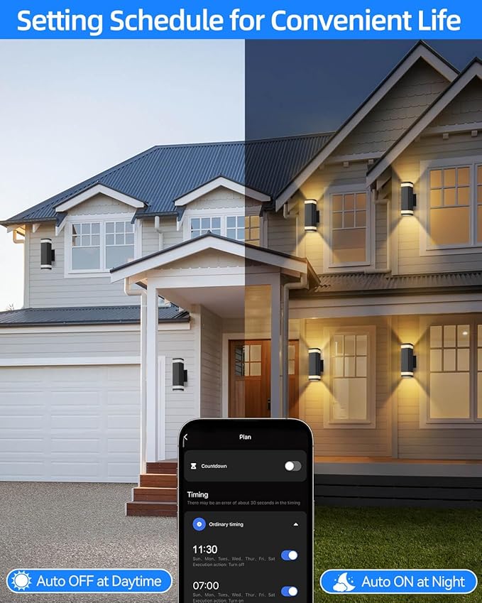 Smart Outdoor RGB Wall Lights, Wi-Fi & App Control Color Changing Up and Down - Image 6
