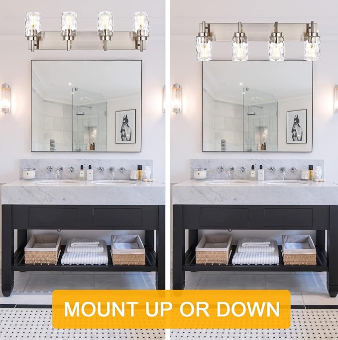 BONLICHT Bathroom Vanity Light Fixtures Brushed Nickel 4-Light - Image 5