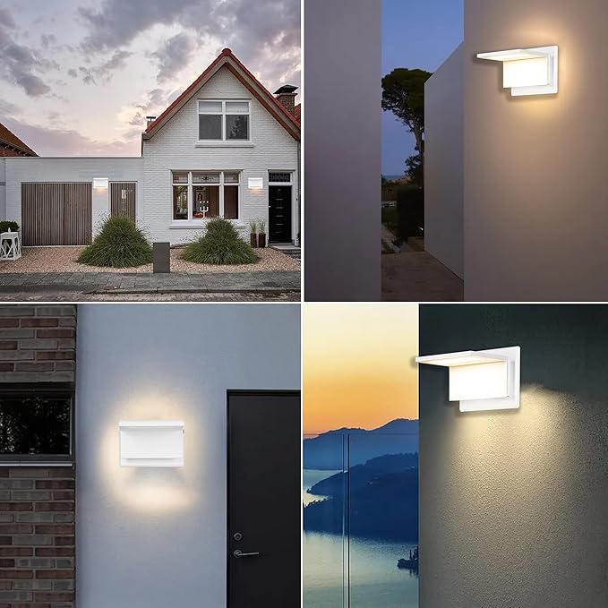 Wall Light Outdoor LED Wall Mount Lamp White Modern Wall Sconce Lighting - Image 8