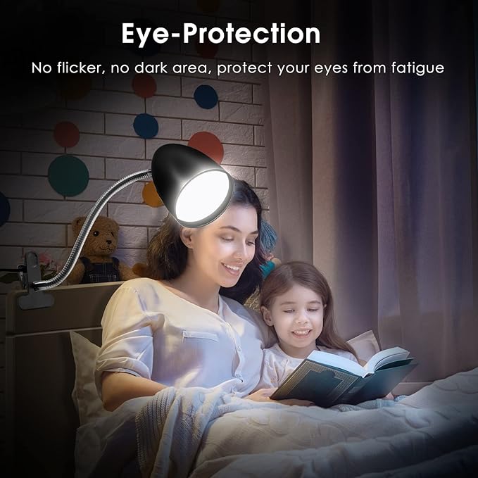 Clip on Light for Bed, Non-Dimmable Clip on Reading Light for Bed, 4000K Cool - Image 5