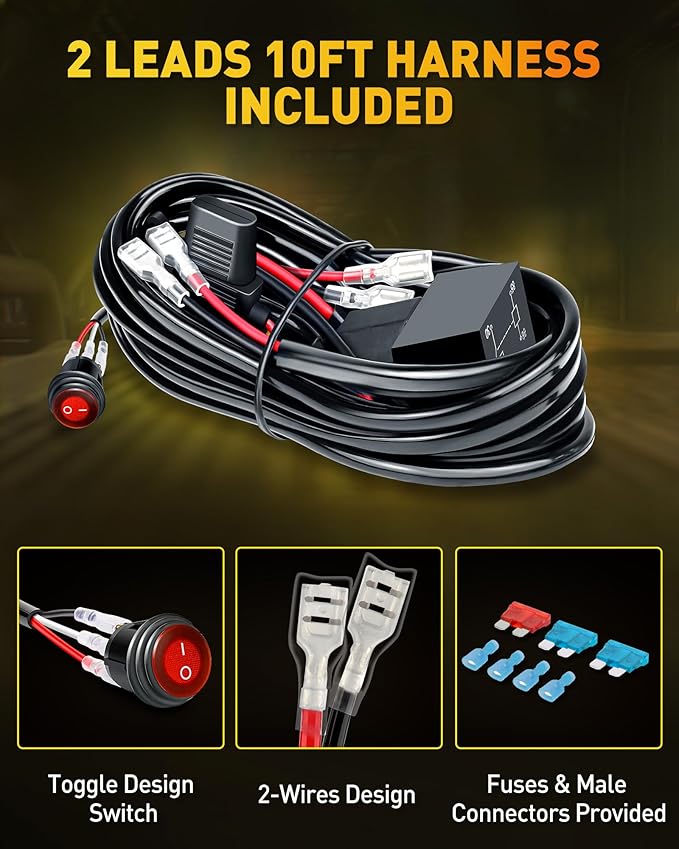 NAOEVO 7 Inch Yellow LED Light Bar, 240W 24, 000LM Offroad Fog/Driving Lights - Image 7