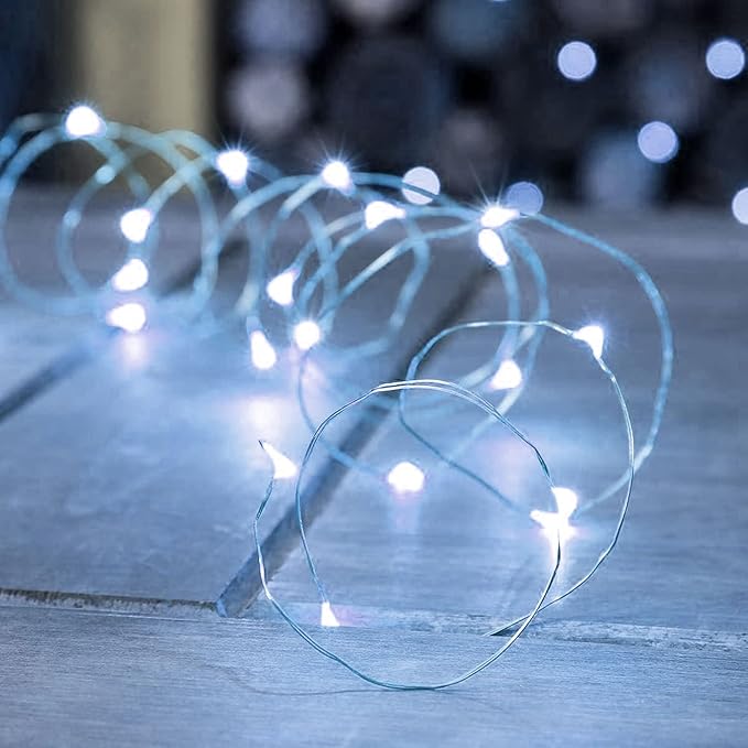 Dazzle Bright Fairy Lights Battery Operated, 2 Pack Total 40FT 120LED Silver - Image 7