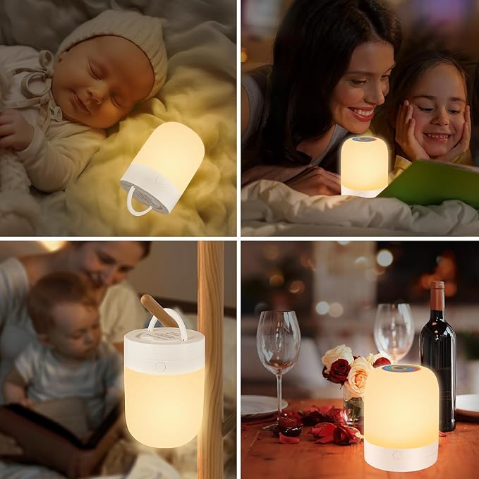 Small Kids Night Light, 13 Color Dimmable LED Lamp, Portable Stepless Dimming - Image 7