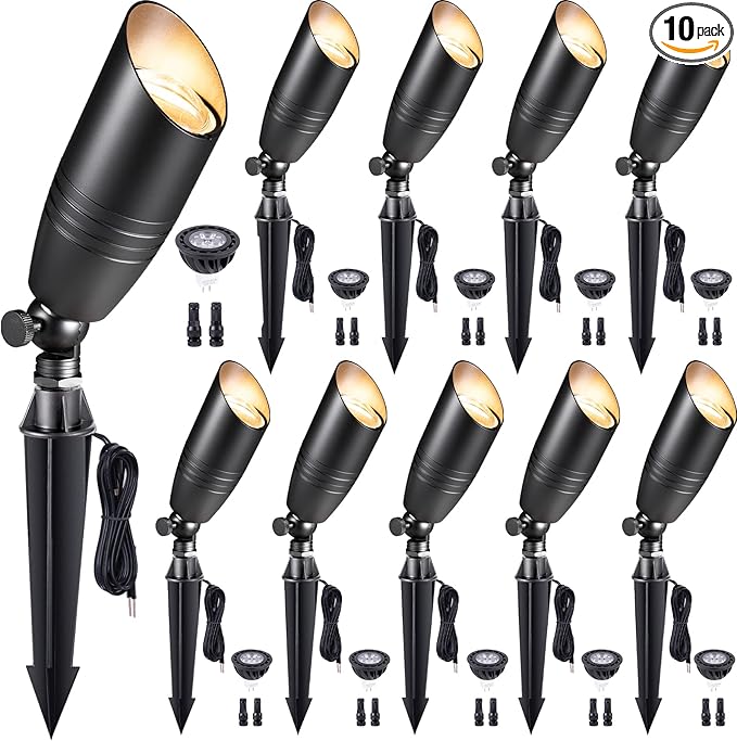 Gardenreet Low Voltage Spotlight LED - 12V Black Outdoor Light Fixture Weather by Gardenreet