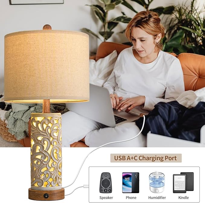 OYEARS 22'' Table Lamp Set of 2 - Image 7