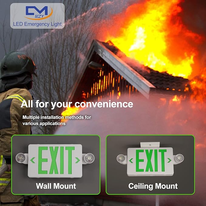 CM MZY Exit Sign with Emergency Light, Exit Signs with Battery Backup, Combo - Image 5