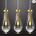 Raindrop Pendant Lights Kitchen Island Set of 3 Teardrop Gold Hanging Light by HomeofBeautifulLighting
