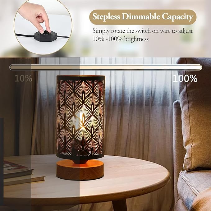 Small Industrial Table Lamps Dimmable, Bedside Lamps - Image 2