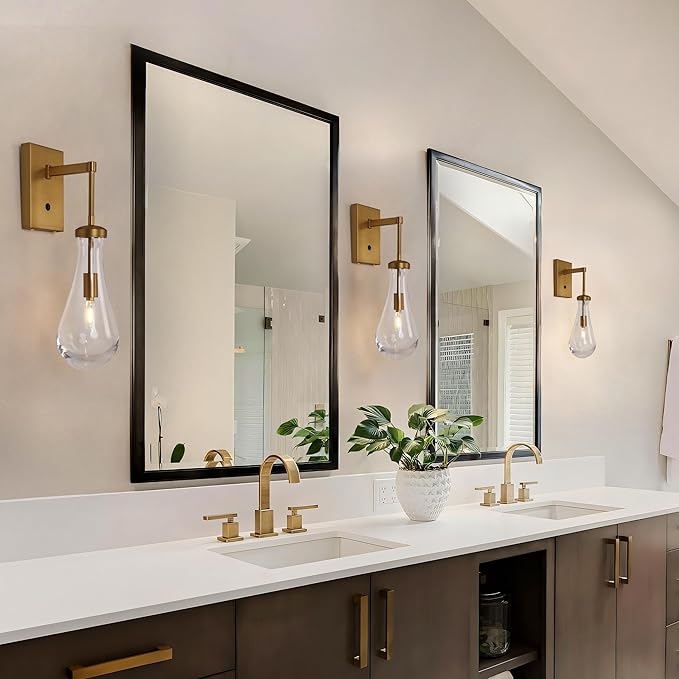 HuisMier Brass Raindrop Wall Sconces, Indoor Wall Sconces - Image 2