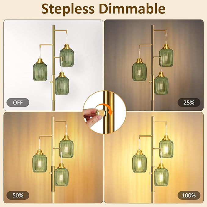 Rottogoon Dimmable Gold Floor Lamp - Image 2