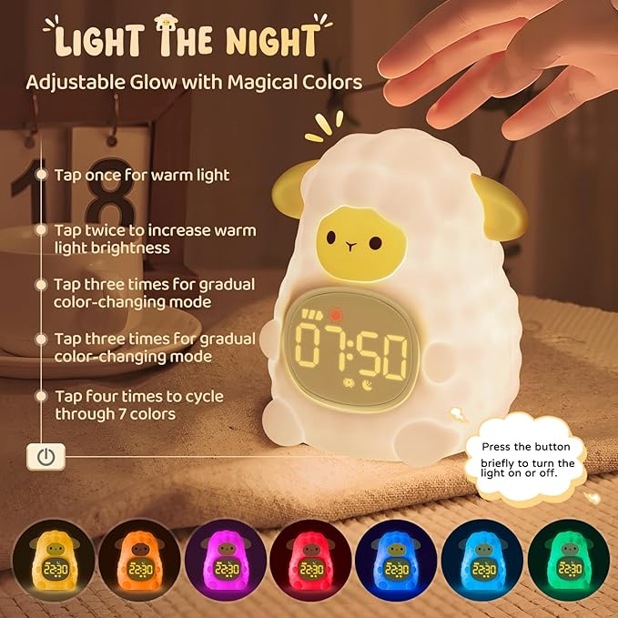 Sheep Alarm Clock with Night Light - Image 5