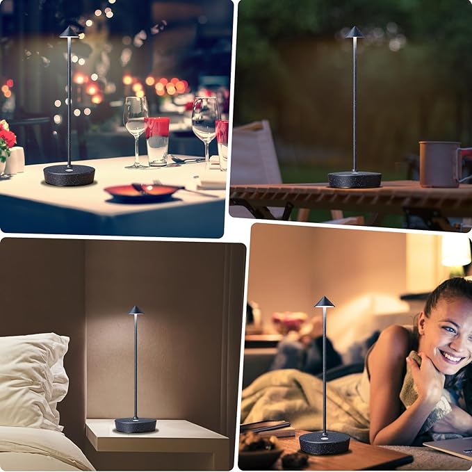 2Pack Rechargeable Cordless Table Lamp, Portable Powered LED Battery 6000mAh - Image 4