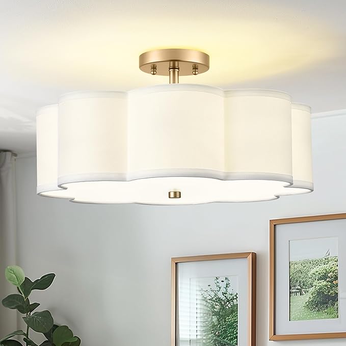 Gold Semi Flush Mount Ceiling Lights, 4-Light 18" Ceiling Light Fixtures - Image 7