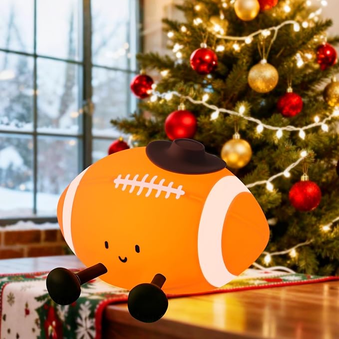 YISUN Football Night Light, Soft Silicone Nursery Night Lamp, Rechargeable by YISUN