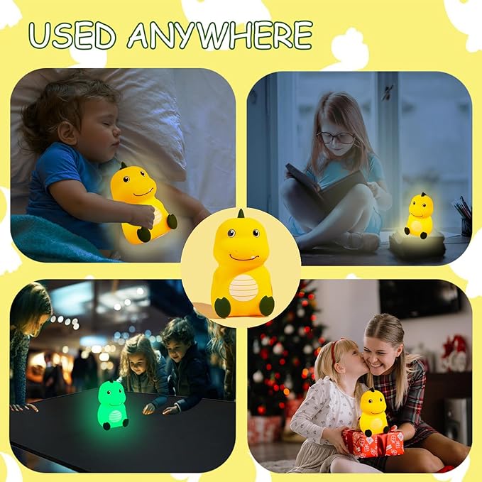 Night Light for Kids Cute Dinosaur Night Light, 16 Colors Silicone Dimmable - Image 7