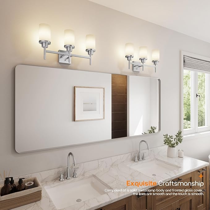 Bathrom Light Fixtures Brushed Nickel 3-Light - Image 8