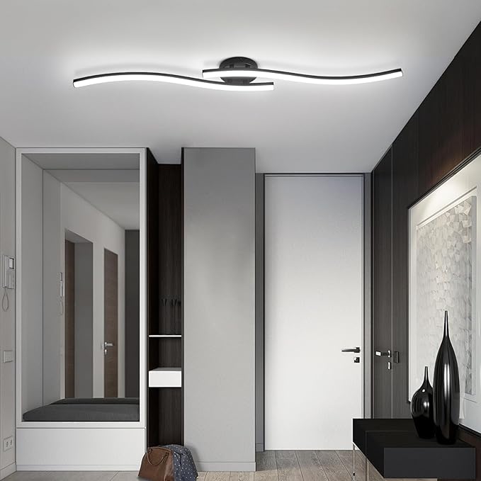39.37Inch Linear Ceiling Light 6000K Black Modern Ceiling Light Fixture 28W - Image 2