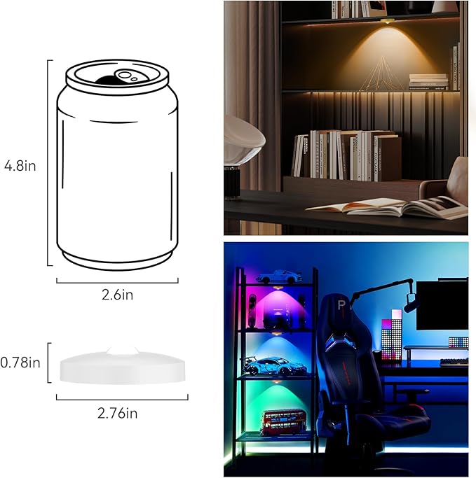 Rechargeable Puck Lights with Remote, 12 Pack Magnetic Under Cabinet Lighting - Image 7