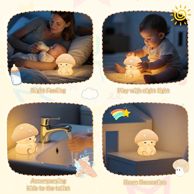 Mushroom Night Light, Touch Control - Image 6